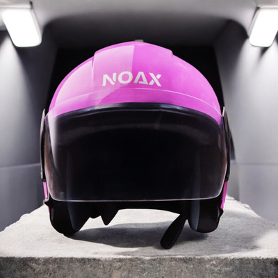 NOAX SAFETY HELMET FOR ONROAD RIDDING SOLID MATERIAL-TWO WHEELER(SLFK-AT-1411 Motorbike Helmet(Pink)