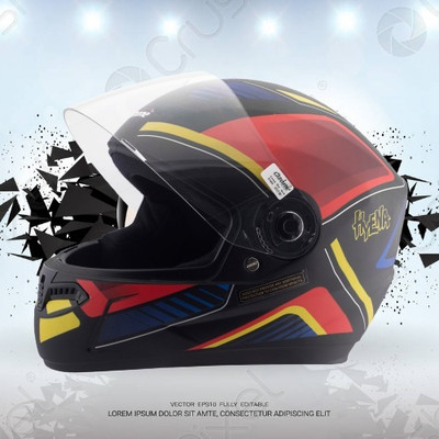 OZONE Superior Helmet_full face_Hyna_VG_21@08 Motorbike Helmet(RED-BLACK)