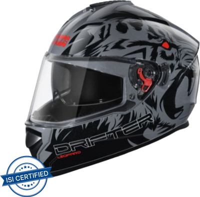 STUDDS Drifter D2 Full Face Helmet with Clear Visor (Grey N9, L) Motorbike Helmet(Grey)