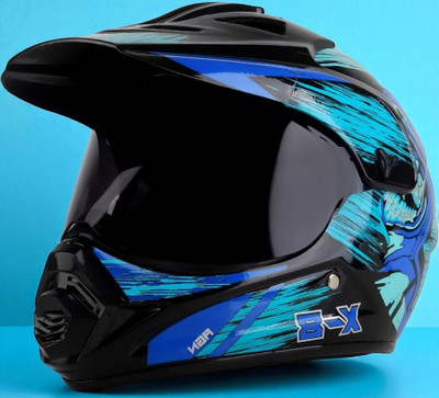deletion X8 Cyber with Anti UV Polycarbonate Visor ABS Material Unisex (NN-1) Motorbike Helmet(Blue)