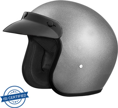 STUDDS Jetstar Classic Plain Motorbike Helmet(Silver Grey)
