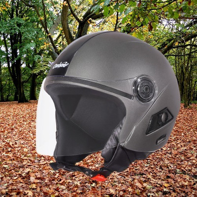 OZONE Zzz Plain_OF_Unisex_largesize_Oz049 Motorbike Helmet(Black)