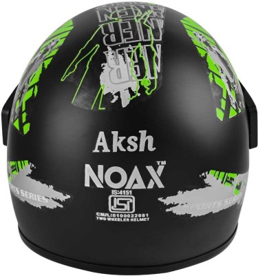 NOAX Mens Full face matt Motorbike Helmet(Black)