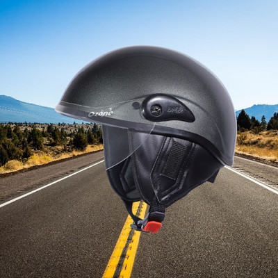 OZONE Go helmet _openface_largesize_Ozo0075 Motorbike Helmet(Black)