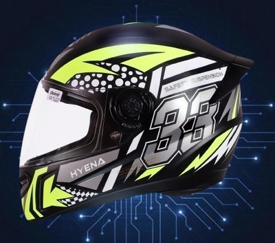 OZONE JSR_CLASS 1 QUALITY_FULLFACE_HYENA_HELMET_A1_L19 Motorbike Helmet(YELLOW BLACK)