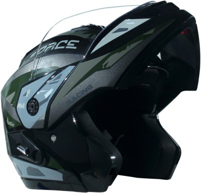 GSB G- FORCE BLACK (GREY) Motorbike Helmet(Black, Grey)