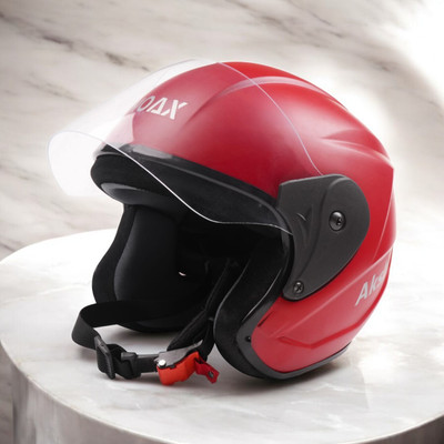 Font Helmet GOOD QUALITYFOR UNISEX for BIKE_-143A Motorbike Helmet(Red)
