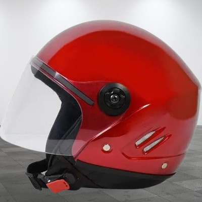 Lxt Red_Half_face_Helmet_with ISI Certified_RE_42 Motorbike Helmet(Red)