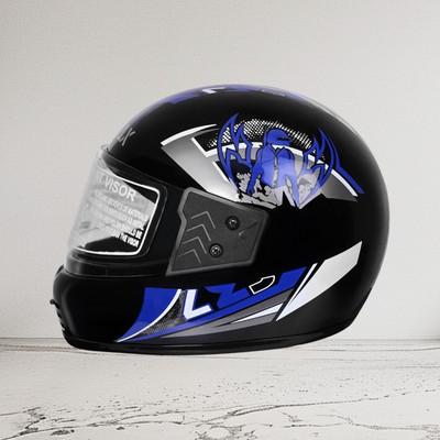 NOAX KING OF HELMET UNISEX OPEN FACE motorbike HELMET-Blue90 Motorbike Helmet(Blue)