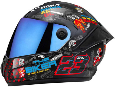 Agx Speed Biker ABS Material with Rainbow Visor Motorbike Helmet(Multicolor)