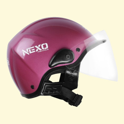 Xinor Nexo Half Helmet for Scooty & Motorbike with Clear Visor Motorsports Helmet(Pink)
