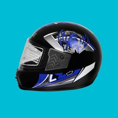 NOAX Kawach Full face for Biker Motorbike Helmet(Blue chamak)