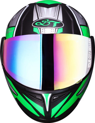 stiss Full Face Motorbike Helmet With Silicon Unbreakable Glass Motorbike Helmet(Multicolor)