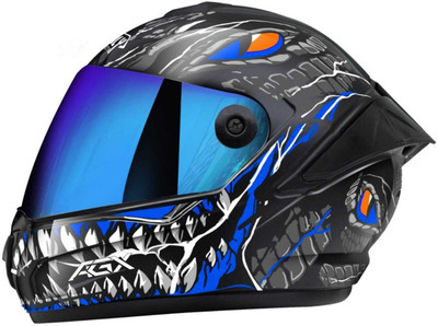 Agx Foroly Speed Smk ABS Material with Rainbow Visor Motorbike Helmet(Blue)