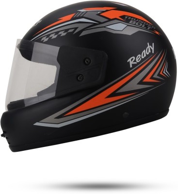 fuery 6 JALI THUNDER GRAFFICS ISI HELMET Motorbike Helmet(Orange)