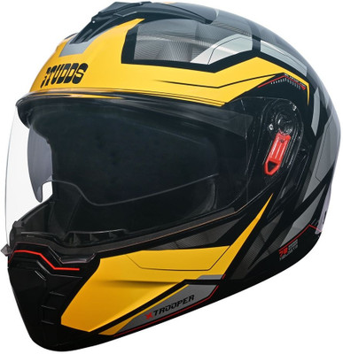 STUDDS Trooper D2 Motorbike Helmet(BLACK YELLOW)
