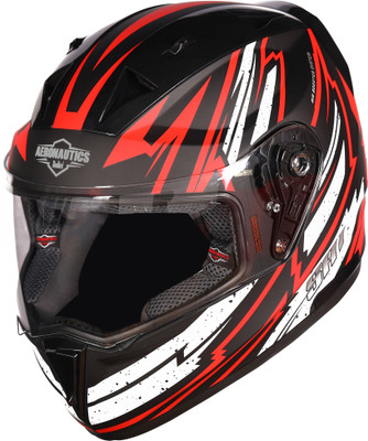 Steelbird SA-1 Booster ISI Certified Full Face Helmet for Men and Women Motorbike Helmet(Glossy Black Red with Clear Visor)