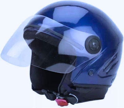 RYAN _ BLUE TRACK HALF FACE HELMAT WITH ISI CERTIFIED ( SAVE PRECIOUS LIFE ) Motorbike Helmet(Black)