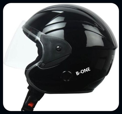 TIGER ONE OPEN FACE HELMET ( SIZE : M ) Motorbike Helmet , ISI APPROVED_HLT Motorbike Helmet(Black)