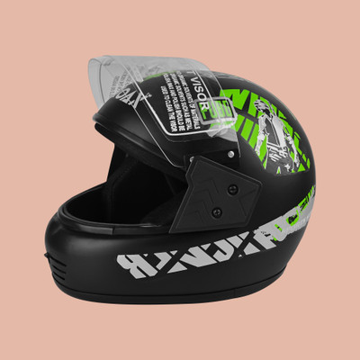 NOAX unisex full facce helmet OriginalLL@75 Motorbike Helmet(Green)