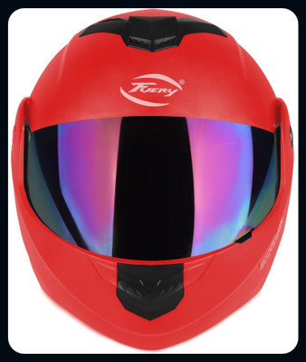fuery Flipup Rainbow visor RFU-79_New Motorbike Helmet(Red)