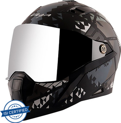 VEGA Storm Atomic Motorbike Helmet(Dull Black, Silver)