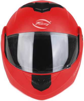 fuery Flip-up Plain Visor Blue Helmet Z089 Motorsports Helmet(Red)