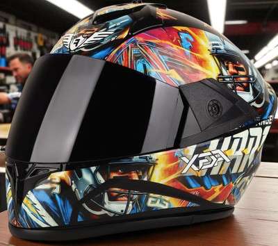 deletion Fighter Rugby HD Graphics with Anti UV PC Visor ABS Material Unisex (NN-1) Motorbike Helmet(Multicolor)