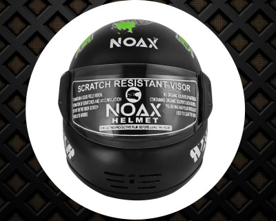 NOAX UNISEX QUALITY SOLID ISI MARKED UNISEX HELMET FULL FACE RIDING SL-207 Motorbike Helmet(Green)