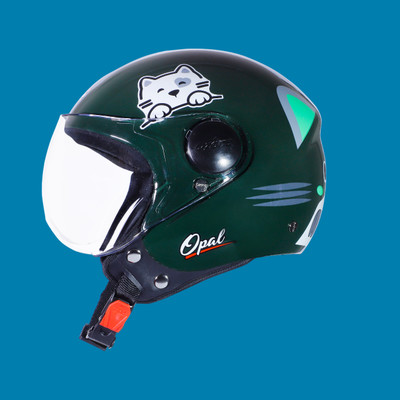 OZONE Premium Quality_Open Face_ Helmet_A1@$01 Motorbike Helmet(IVERY GREEN)