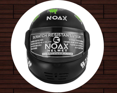 NOAX UNISEX QUALITY SOLID ISI MARKED UNISEX HELMET FULL FACE RIDING SL-181 Motorbike Helmet(Green)