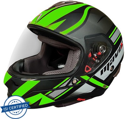 MAVOX FX 30MAX.D1P F/F Motorbike Helmet(Green on Black)