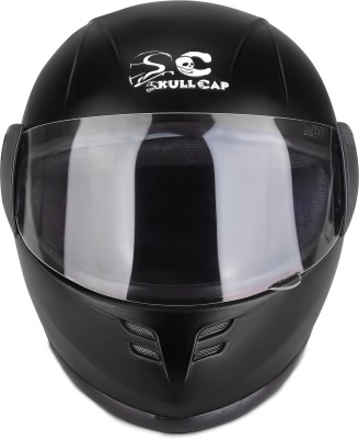 SKULLCAP Black full face skull cap helmet for girls Motorsports Helmet(Black)