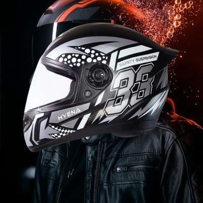 OZONE Full Face_Unique Design Helmet_Premium Class_@V@22 Motorbike Helmet(SILVER BLACK)