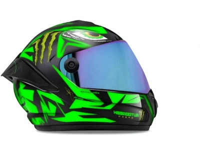 deletion Speed Monster with Rainbow Visor ABS Material (MM-1) Motorbike Helmet(Green)