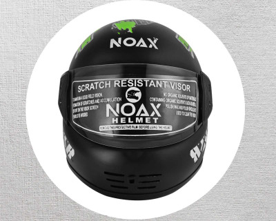 NOAX UNISEX QUALITY SOLID ISI MARKED UNISEX HELMET FULL FACE RIDING SL-199 Motorbike Helmet(Green)