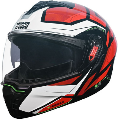 STUDDS Trooper D2 Motorbike Helmet(BLACK RED)