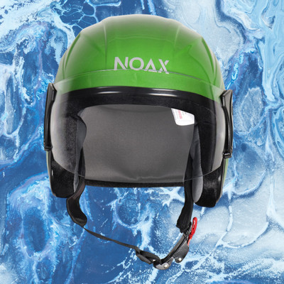 Font unisex open face helmet for safty286-AAA Motorbike Helmet(Light Green)