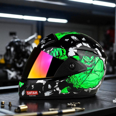 deletion Hulk with Rainbow Visor ABS Material (PP-1) Motorbike Helmet(Black)