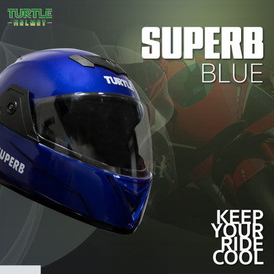 TURTLE Superb-L-60-Blue-Clr-@@ Motorbike Helmet(Blue)