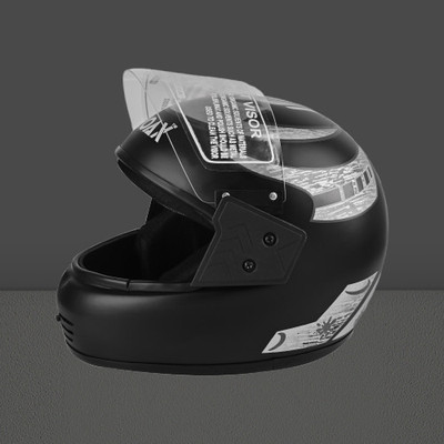 Font unisex full face quality good helmet @@220-AAA Motorbike Helmet(Grey)
