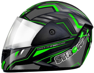 FOROLY Samrat Strom ABS Material with Polycarbonate visor Motorbike Helmet(Green)