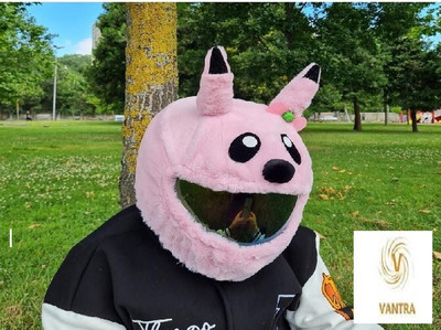 BestLook Pink Pikachu Bunny Helmet Cover (Only Cover) Motorbike Helmet (Pink) Motorbike Helmet(Pink)
