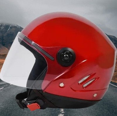 Lxt Red_Half_face_Helmet_with ISI Certified_RE_53 Motorbike Helmet(Red)