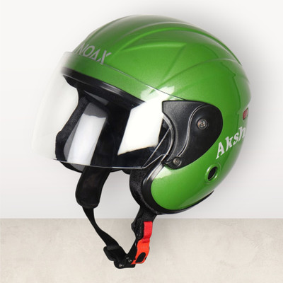 NOAX ISI marked helmet solid unisex helmet (fk89 Motorbike Helmet(Green)