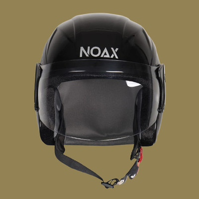 NOAX KING OF HELMET UNISEX OPEN FACE motorbike HELMET_66 Motorbike Helmet(Black)