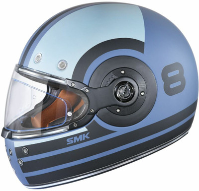 SMK Retro Ranko Graphics MA-626 Motorbike Helmet(Matt Black)