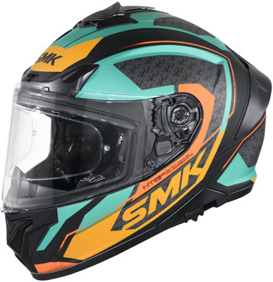 SMK Typhoon RD1 Motorbike Helmet(Matt Black and Green)