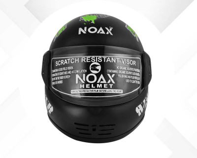 NOAX UNISEX QUALITY SOLID ISI MARKED UNISEX HELMET FULL FACE RIDING SL-136 Motorbike Helmet(Green)