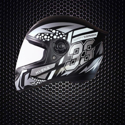 OZONE HyEnA_Super_Quality_Helmet_For Safety n Style_@LG@_0131 Motorbike Helmet(SILVER BLACK)